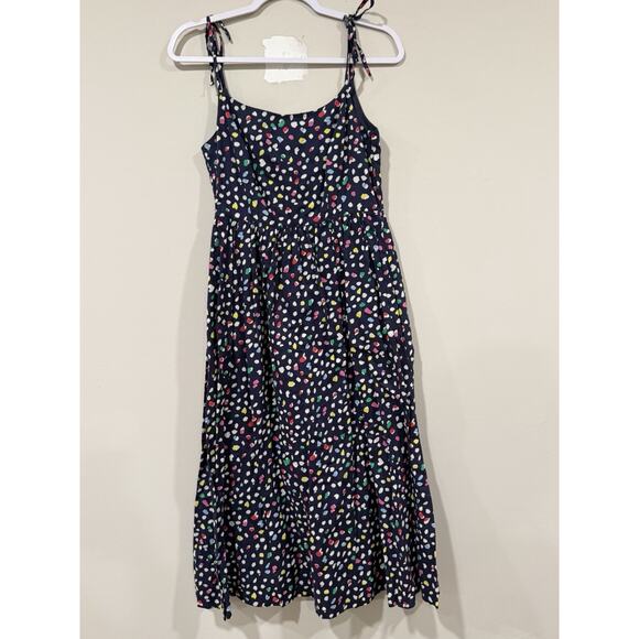 J. Crew Ratti Happy Cat Print Tie Sleeve Midi Sundress Size 4 - Picture 3 of 12